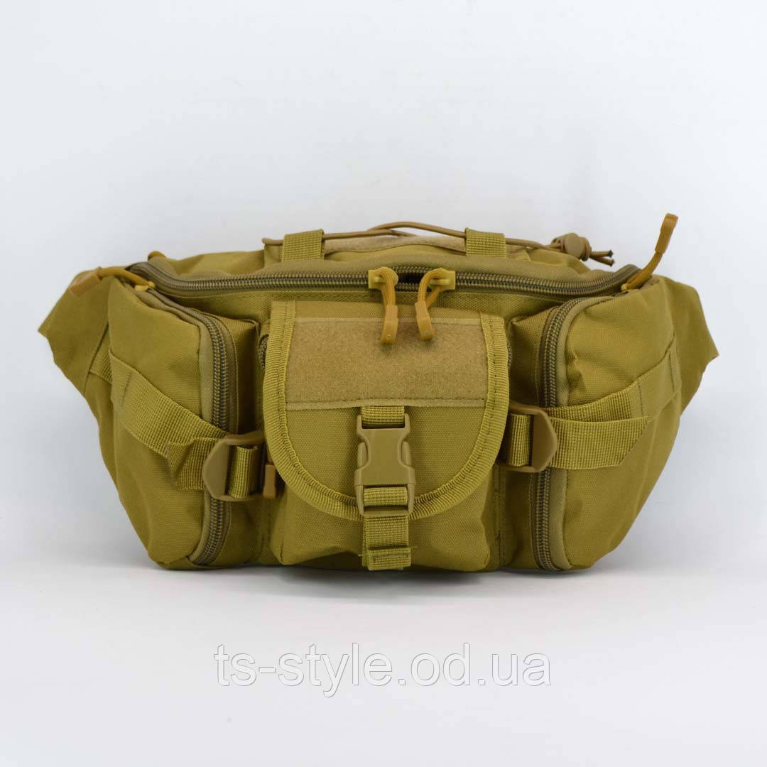 Багатофункціональна тактична поясна сумка 800D на 5 л в кольорі Койот, фото 1