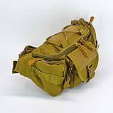 Багатофункціональна тактична поясна сумка 800D на 5 л в кольорі Койот, фото 2