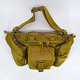 Багатофункціональна тактична поясна сумка 800D на 5 л в кольорі Койот, фото 3
