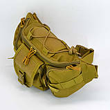 Багатофункціональна тактична поясна сумка 800D на 5 л в кольорі Койот, фото 4