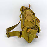 Багатофункціональна тактична поясна сумка 800D на 5 л в кольорі Койот, фото 6