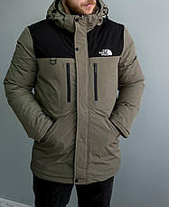 Чоловіча куртка The North Face зимова подовжена, теплий пуховик Зе Норт Фейс із капюшоном, фото 3