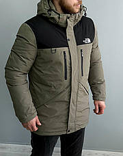Чоловіча куртка The North Face зимова подовжена, теплий пуховик Зе Норт Фейс із капюшоном, фото 4