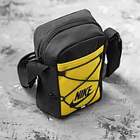 Сумка барсетка через плече Nike RIO чорна-жовта тканинна молодіжна месенджер