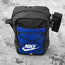 Сумка барсетка через плече Nike RIO чорна-синя тканинна молодіжна месенджер, фото 5