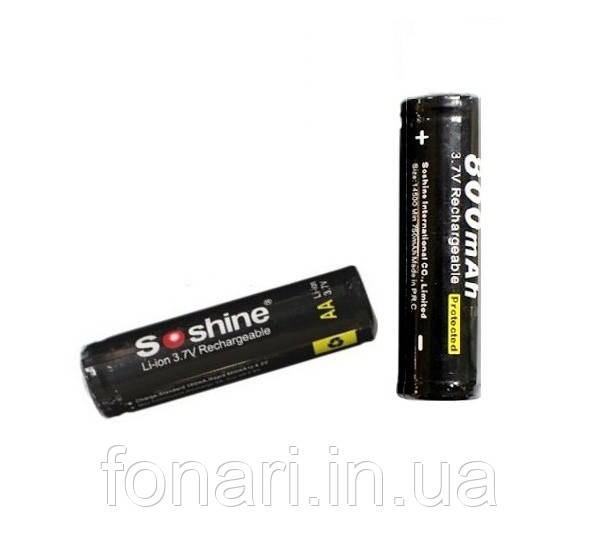 Акумулятор Soshine 14500 Li-Ion 800 mAh 3,7V захищений (аналог АА)