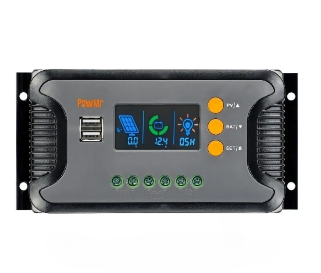 Контролер заряду PowMr PWM 30A 12V 24V 36V 48V свинцево-кислотний літієвий користувальницький режим заряду АКБ