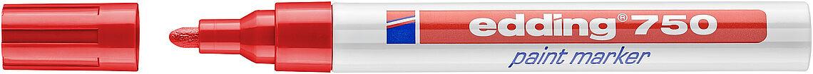 Маркер edding e-750 Paint перманентний червоний для металу, для будь-яких поверхонь. Маркер-фарба