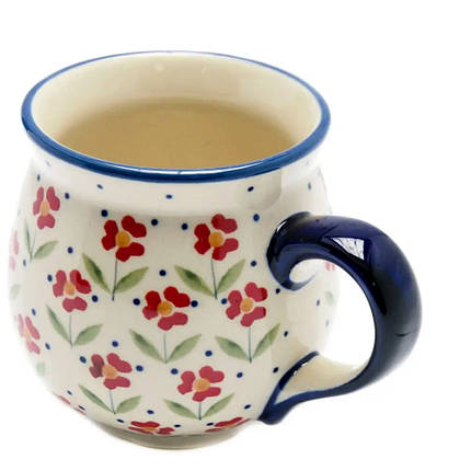 Чашка керамічна 0,3 л Бочечка Red florets, фото 3