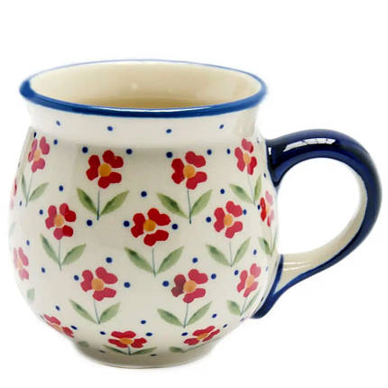 Чашка керамічна 0,3 л Бочечка Red florets, фото 2