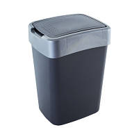 Популярний! Контейнер для сміття Алеана Євро Граніт / сірий 10 л (алн 122066/граніт/сіре) - Краща якість тільки на Nukleon.com.ua