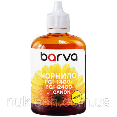 Популярний! Чорнило Barva Canon PGI-1400/PGI-2400 100 мл, Y Pigm. (C1400-927) - Краща якість тільки на Nukleon.com.ua