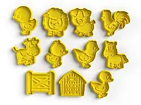 Ферма формочка для печива. Набір селянських форм для пряників 11шт