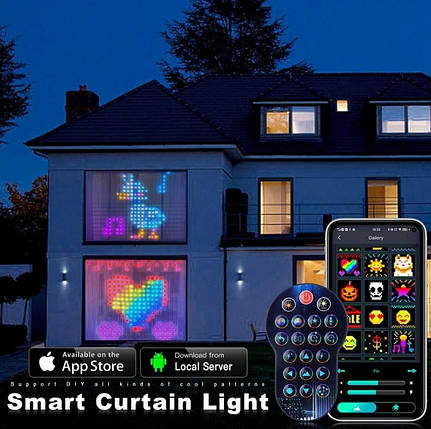 Гірлянда Штора (SFK-08) 2*2 APP Bluetooth (USB), фото 1