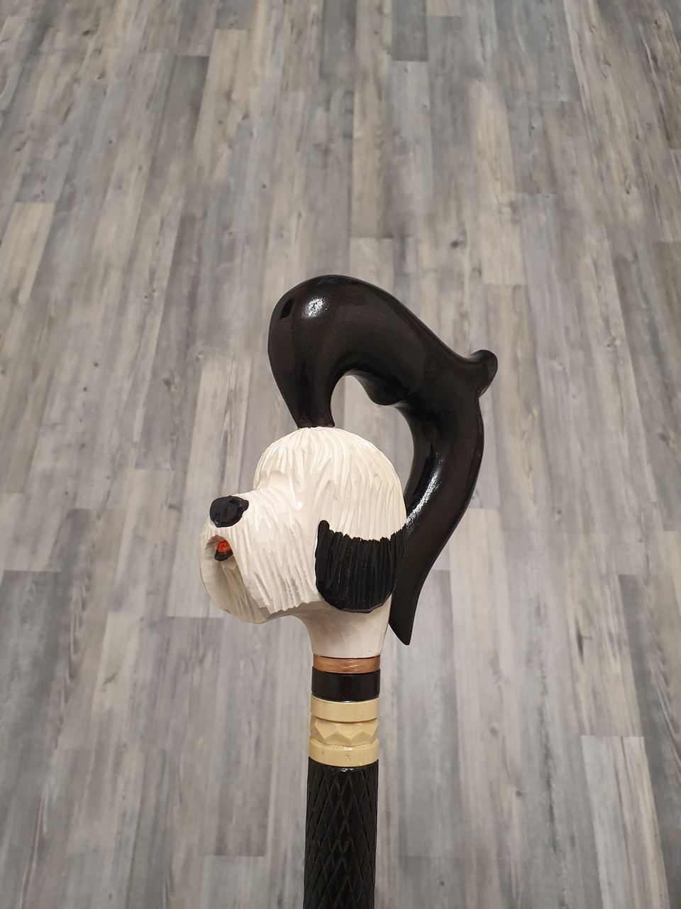 Палиця Собака коричневий, ручної роботи, різальна, дерев'яна, для ходьби