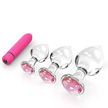 Анальна пробка скляна Glass Jewerly S size, фото 3