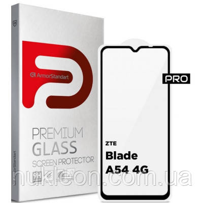 Популярний! Скло захисне Armorstandart Pro ZTE Blade A54 4G Black (ARM70683) - Краща якість тільки на Nukleon.com.ua, фото 1