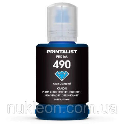 Популярний! Чорнило Printalist Canon GI-490 для G1400/G2400/G3400 140г Cyan (PL490C) - Краща якість тільки на Nukleon.com.ua
