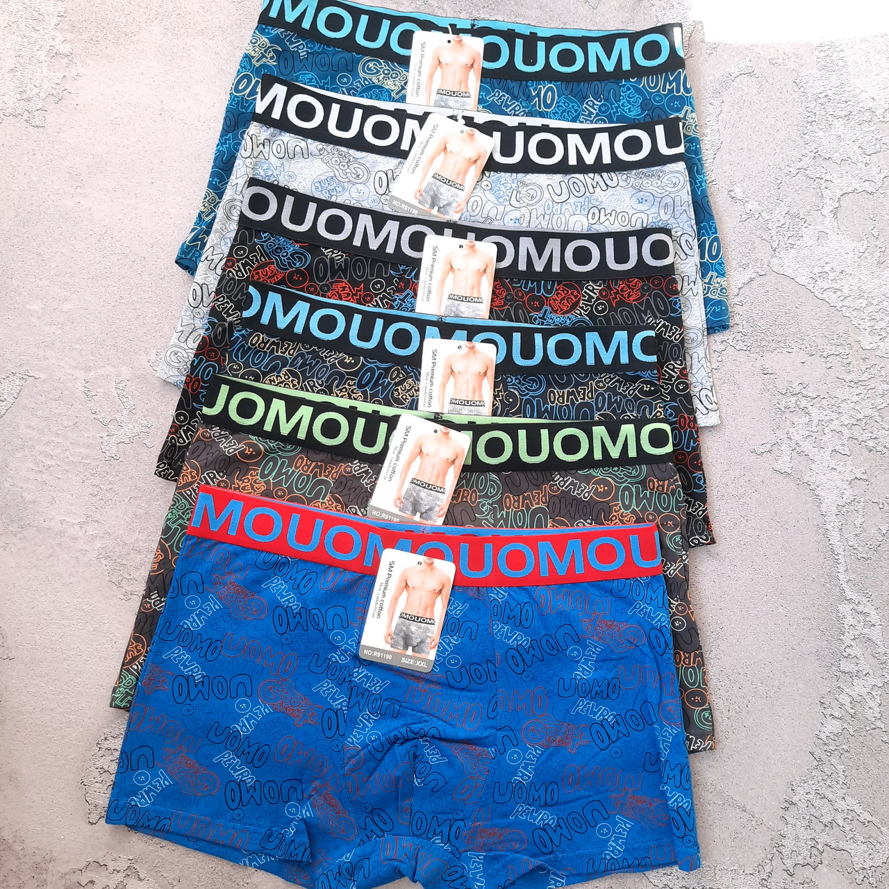 Чоловічі труси боксери набір 6шт розміри від М до 2XL, фото 1
