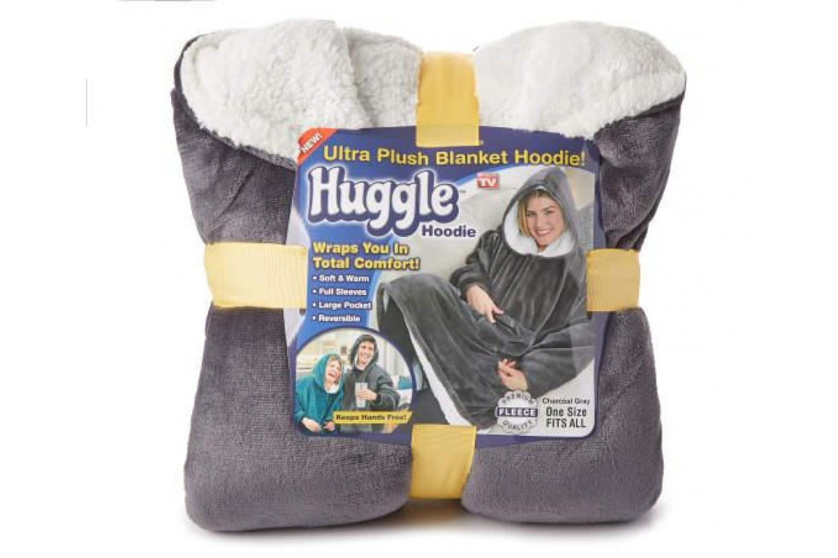 Плед із рукавами Hugle Ultra Plush Blanket Hoodie Сірий