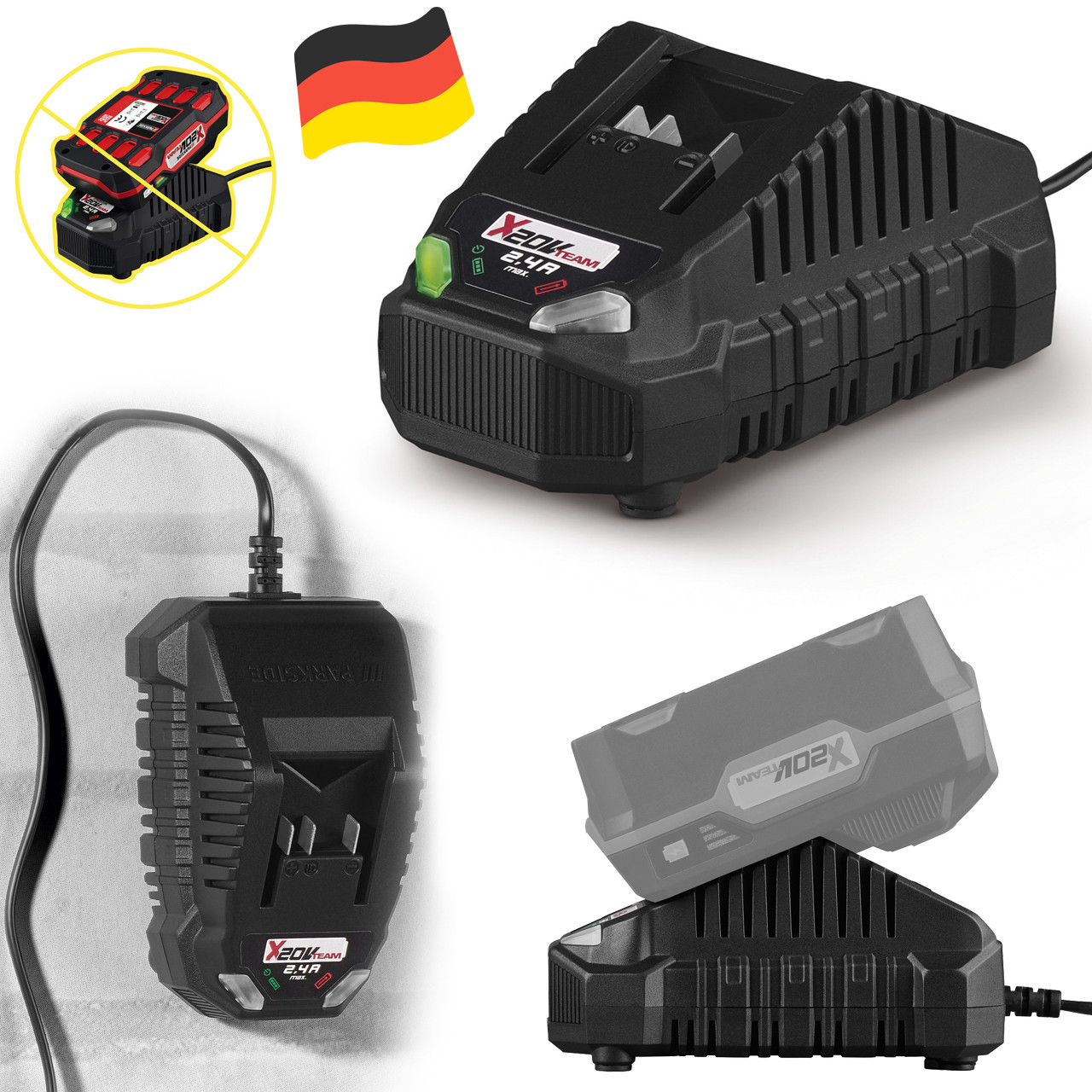 Зарядний пристрій для акумуляторів PARKSIDE 20V PLG 20 C1 (65 Вт, 2.4 А, LED-індикатор, Німеччина), фото 1