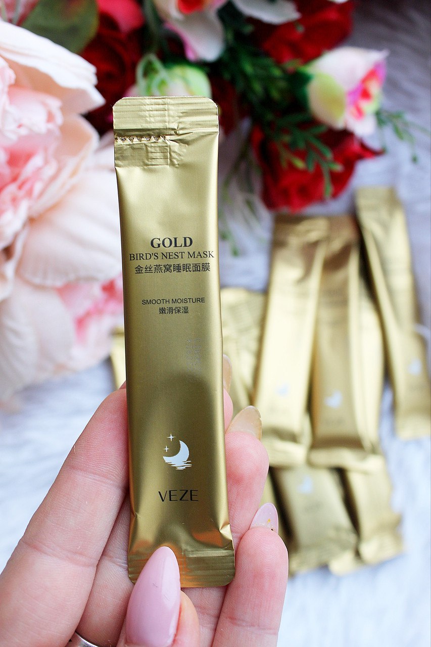 Нічна маска для обличчя з екстрактом ластівчиного гнізда і золотом Gold Bird's Nest Mask Veze, 4 мл