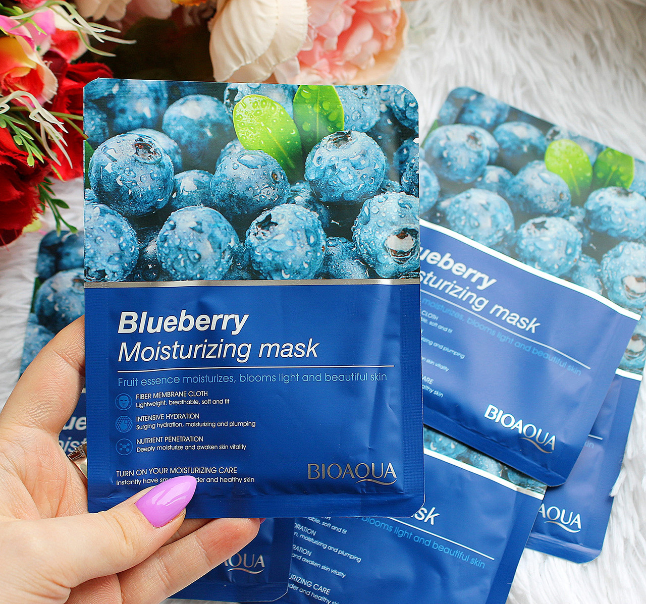 Маска для обличчя BIOAQUA Blueberry Moisturizing Mask з екстрактом чорниці зволожувальна 25 г