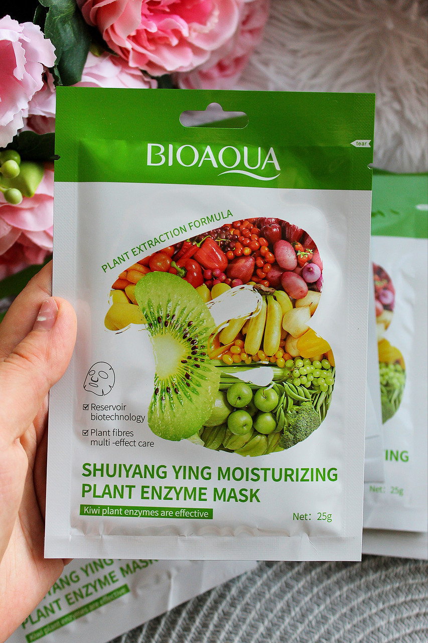 Тканинна маска зволожуюча ензимна з екстрактом ківі BIOAQUA Hydrating Moisturizing Plant Enzyme Mask, 25 г, фото 1