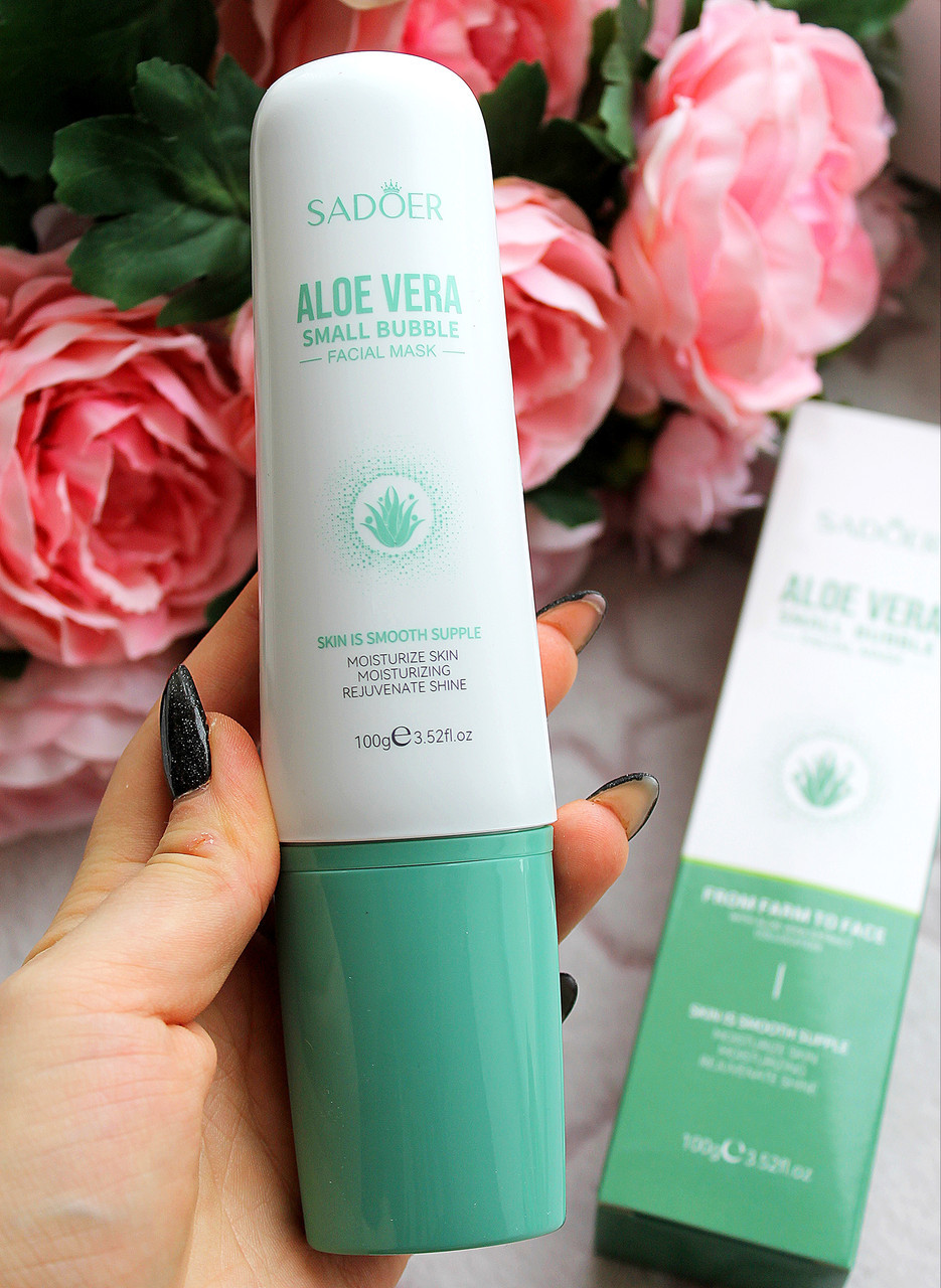 Бульбашкова маска від чорних крапок з екстрактом алое вера та ромашкою Sadoer Aloe Vera Small Bubble Mask