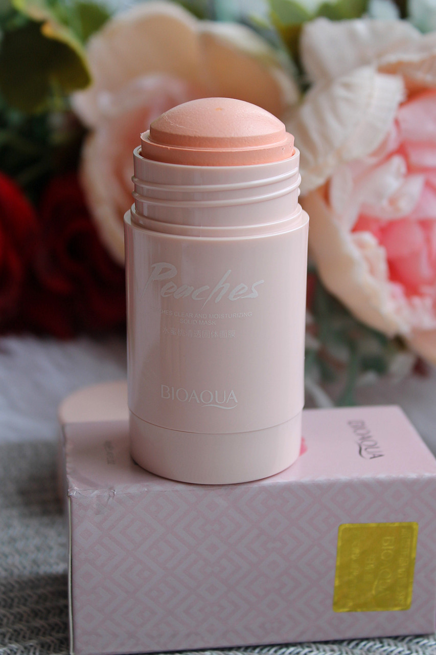 Маска-стік тверда для очищення обличчя з персиком Bioaqua Peaches 40 г
