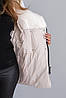 Трендова світла молочна жіноча зимова куртка з на біопуху, фото 4