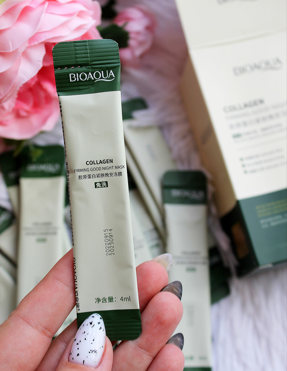Набір нічних незмивних масок для обличчя Bioaqua Collagen Firming з екстрактом колагену, 20 шт🌠, фото 1