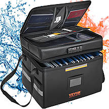 Вогнестійкий водонепроникний ящик для зберігання документів VEVOR 3 шари зберігання 390 x 315 x 355 мм Вогнетривкий гаманець BIC, фото 2