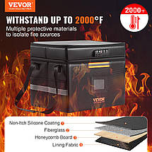 Вогнестійкий водонепроникний ящик для зберігання документів VEVOR 3 шари зберігання 390 x 315 x 355 мм Вогнетривкий гаманець BIC, фото 3