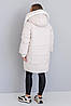 Гарний теплий жіночий зимовий пуховик з хутряним капюшоном, фото 2