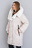 Гарний теплий жіночий зимовий пуховик з хутряним капюшоном, фото 3