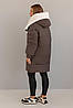 Модна подовжена жіноча зимова куртка з хутряним капюшоном під норку, фото 3