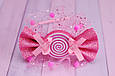 Обруч для волосся рожевий / ободок на голову цукерка рожевий 816, фото 3
