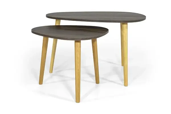 Журнальні столи LION Лукас на дерев'яних ніжках комплект 2 шт, фото 1