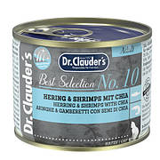 Dr.Clauder's Best Selection №10 оселедець і креветки з Чіа, консервований корм для дорослих котів, 200 гр