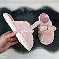 Капці жіночі домашні закриті рожеві з великими вушками 4639, фото 4