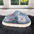 Тапочки домашні теплі жіночі або підліткові сірі з ведмедиком Fangre 4640, фото 2