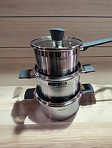 Шикарний набір посуду 6 пр. з неіржавкої сталі Ardesto Gemini Trento AR3606G, фото 2