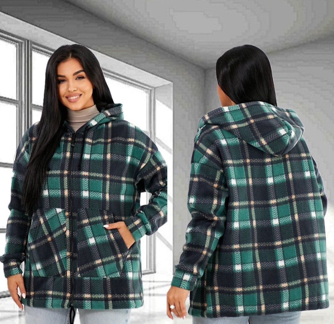 Кофта жіноча фліс на блискавці великих розмірів, фото 1