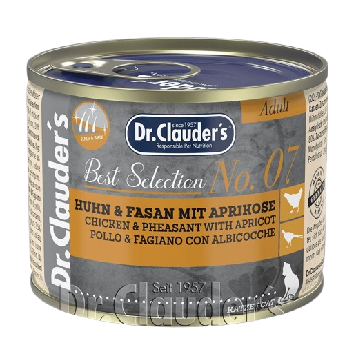 Dr.Clauder's Best Selection №7 курка з фазаном та абрикосами, консервований корм для дорослих котів, 200 гр, фото 1