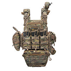 Плитоноска ShieldPro Multicam зі швидким скиданням. MOLLE 9 підсумків.