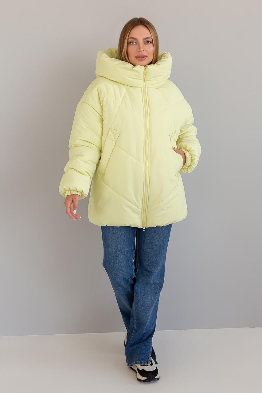 Яскрава молодіжна жіноча зимова оверсайз куртка з капюшоном, фото 1