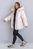 Трендова тепла жіноча зимова оверсайз куртка з капюшоном, фото 3
