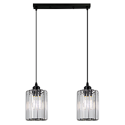 Люстра пвідвісна Sirius GLD-20996-2 BK+CR на 2 плафони