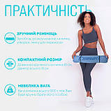 Килимок для йоги та фітнесу EasyFit TPE+TC 6 мм двошаровий блакитний-синій, фото 2